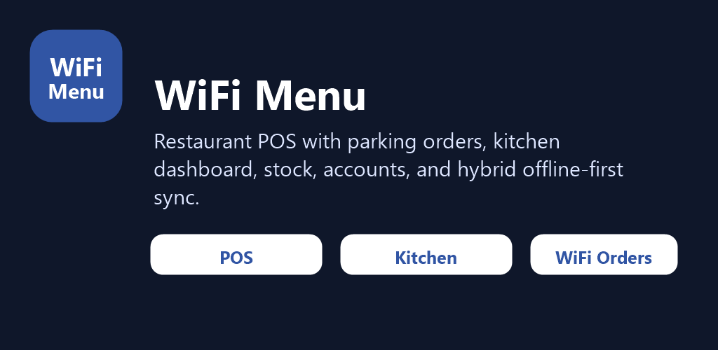 WiFi Menu restaurant POS application